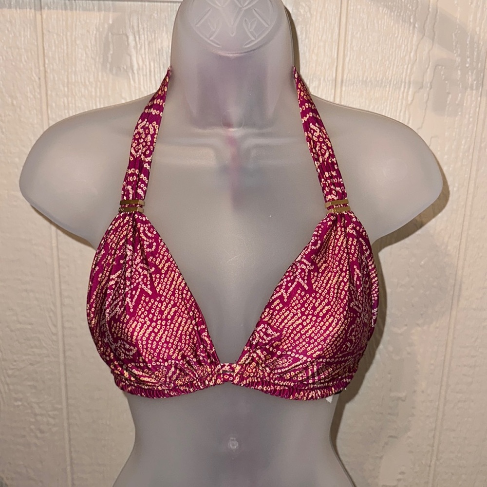Bikini top burgundy print